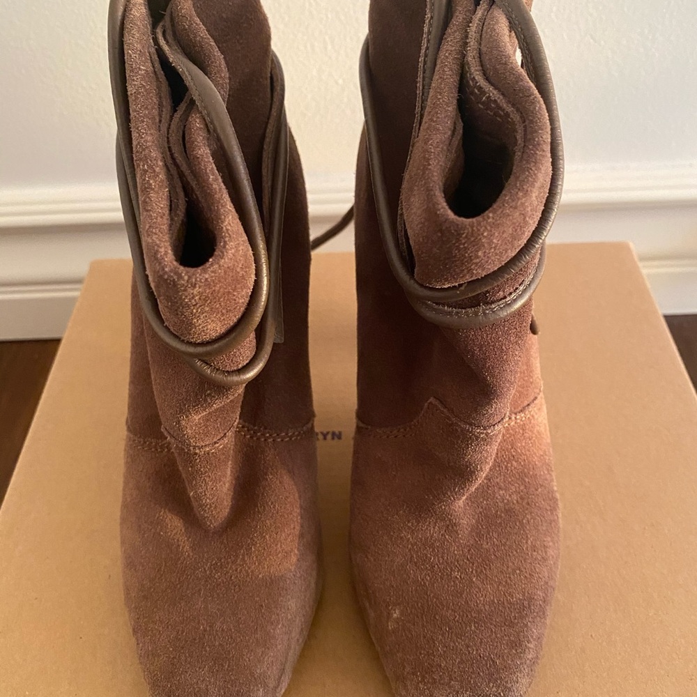 Kathryn Amberleigh Tan Suede Ankle Boots